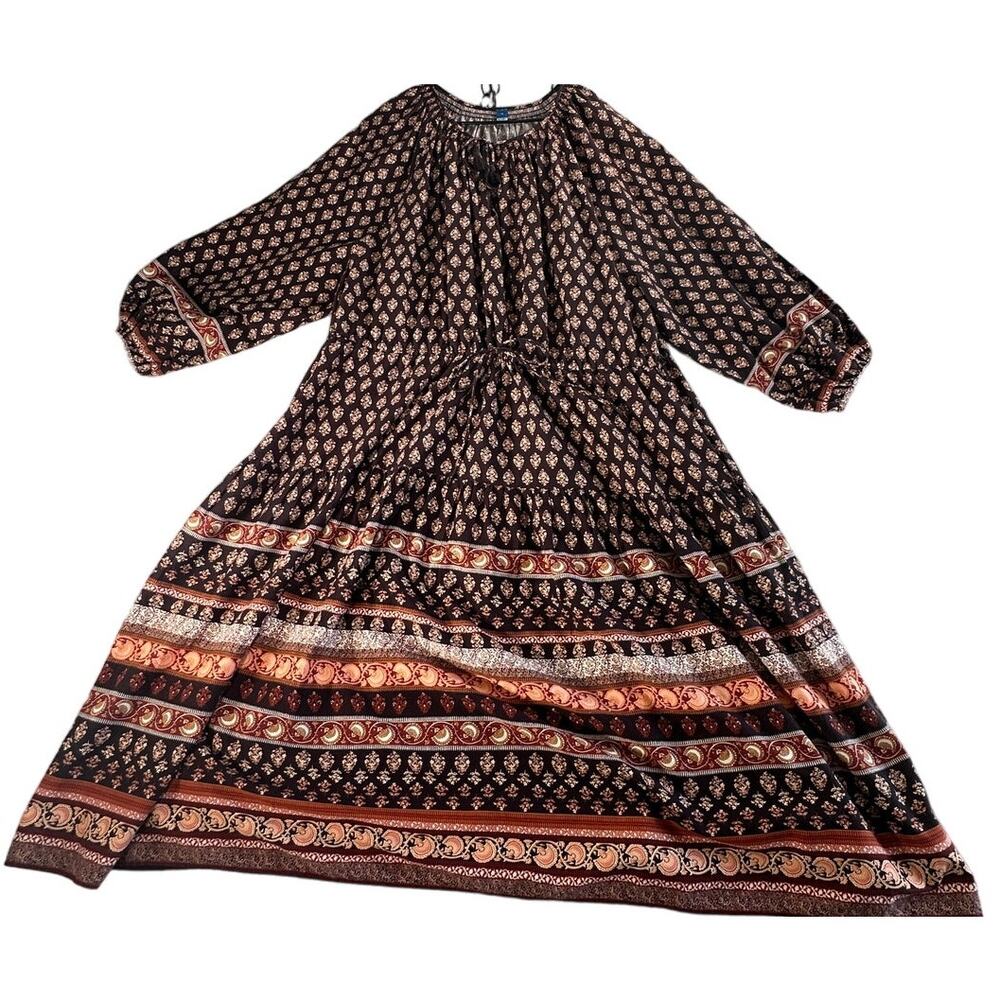 Old Navy Boho Maxi Midi Tiered Swing Dress